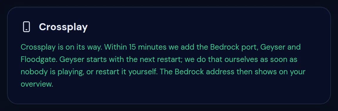 The Crossplay card with the message Crossplay is on its way
