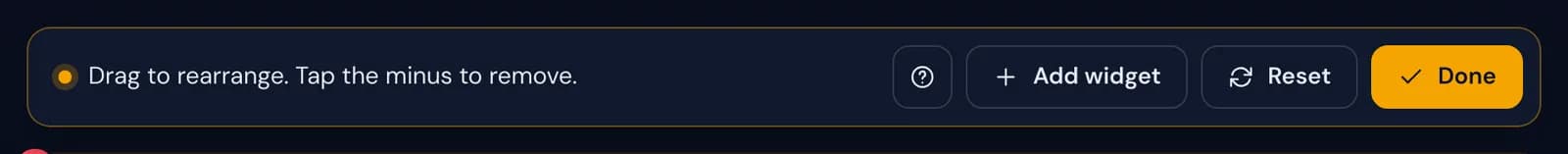 The edit mode bar, with the hint text followed by its four controls