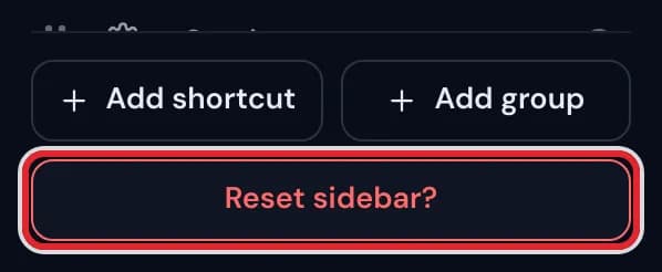 The Reset sidebar? question that the sidebar editor asks before it restores the menu