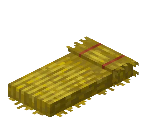 A straw bed from Minecraft 26.3, a flat bed made of hay